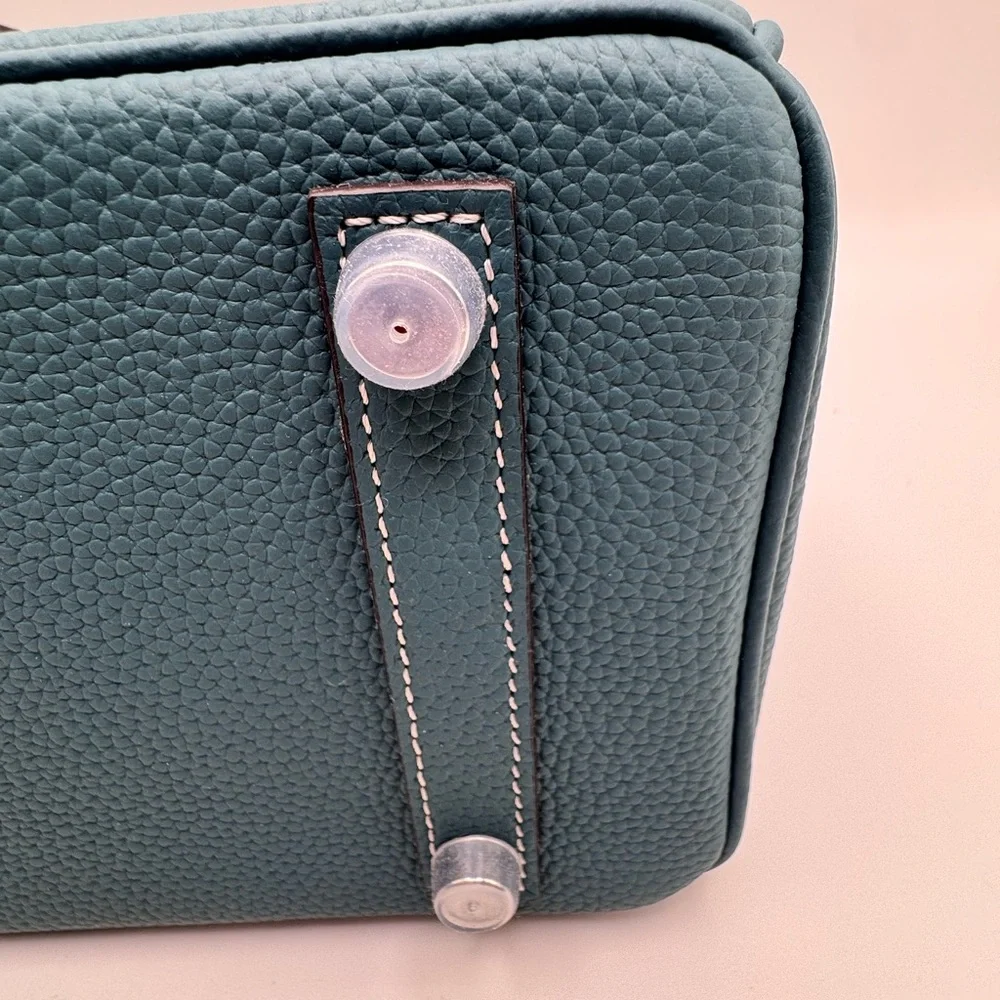 25CM Classic Togo Leather Top Handle Satchel Bag - Peacock Blue - Picture 8 of 12